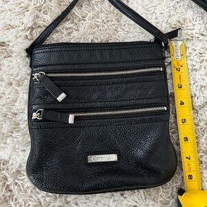 Calvin Klein small cross body leather black purse